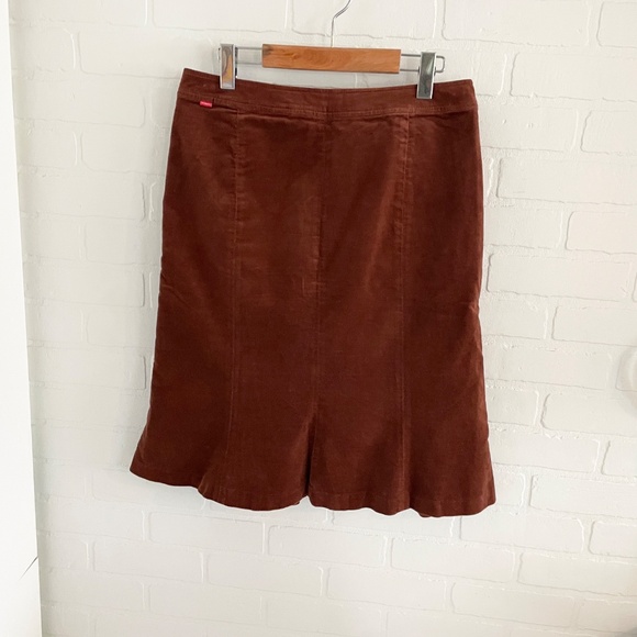 Vintage Y2K Skirt/Vest Matching set Faux suede/velvet Country Rusty brown Sz 2 - Picture 11 of 11